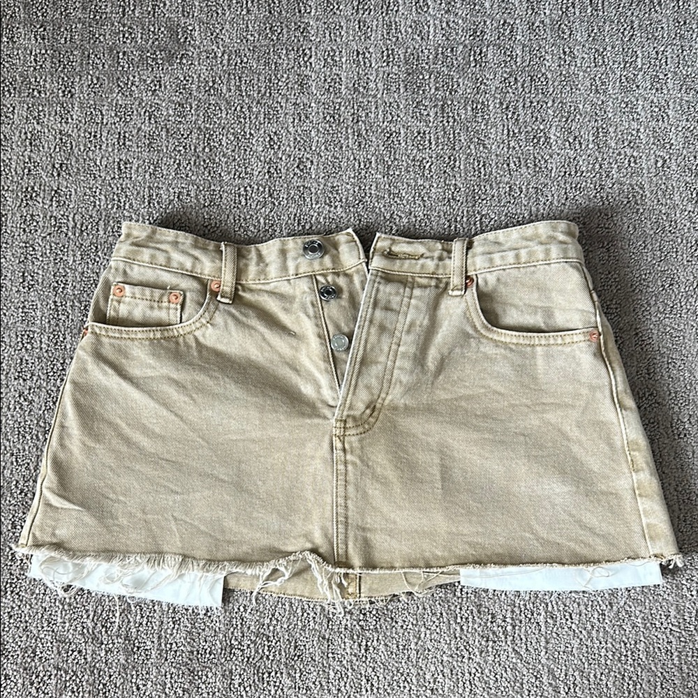 Stylish Tan Mini Skirt